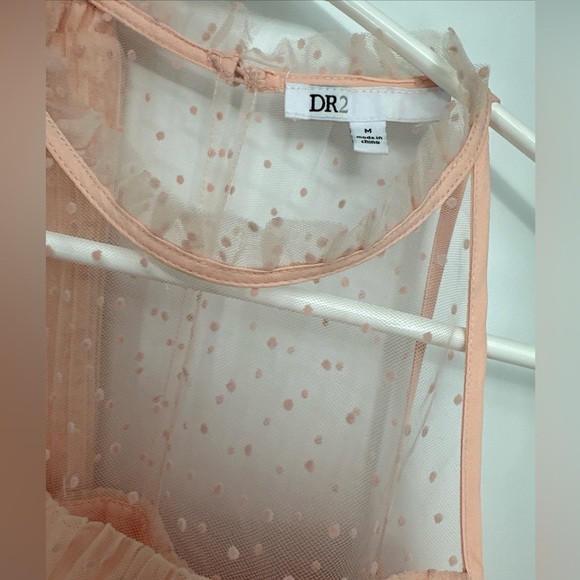 DR2 Peach Polka Dot tulle mesh skirt set size m - Picture 2 of 6